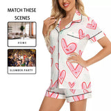 Kawaii Heaven Women's Sweetheart Dreams Imitation Silk Pajama Set for Summer Comfort