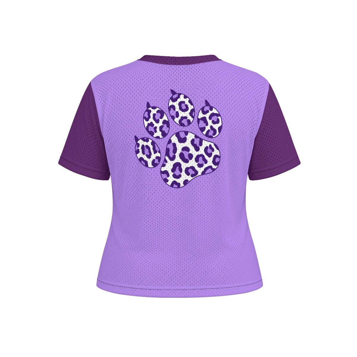 Purple Leopard Portrait Mesh T-Shirt