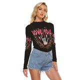 Love You Gothic Mesh Long Sleeve – Sheer Statement Top