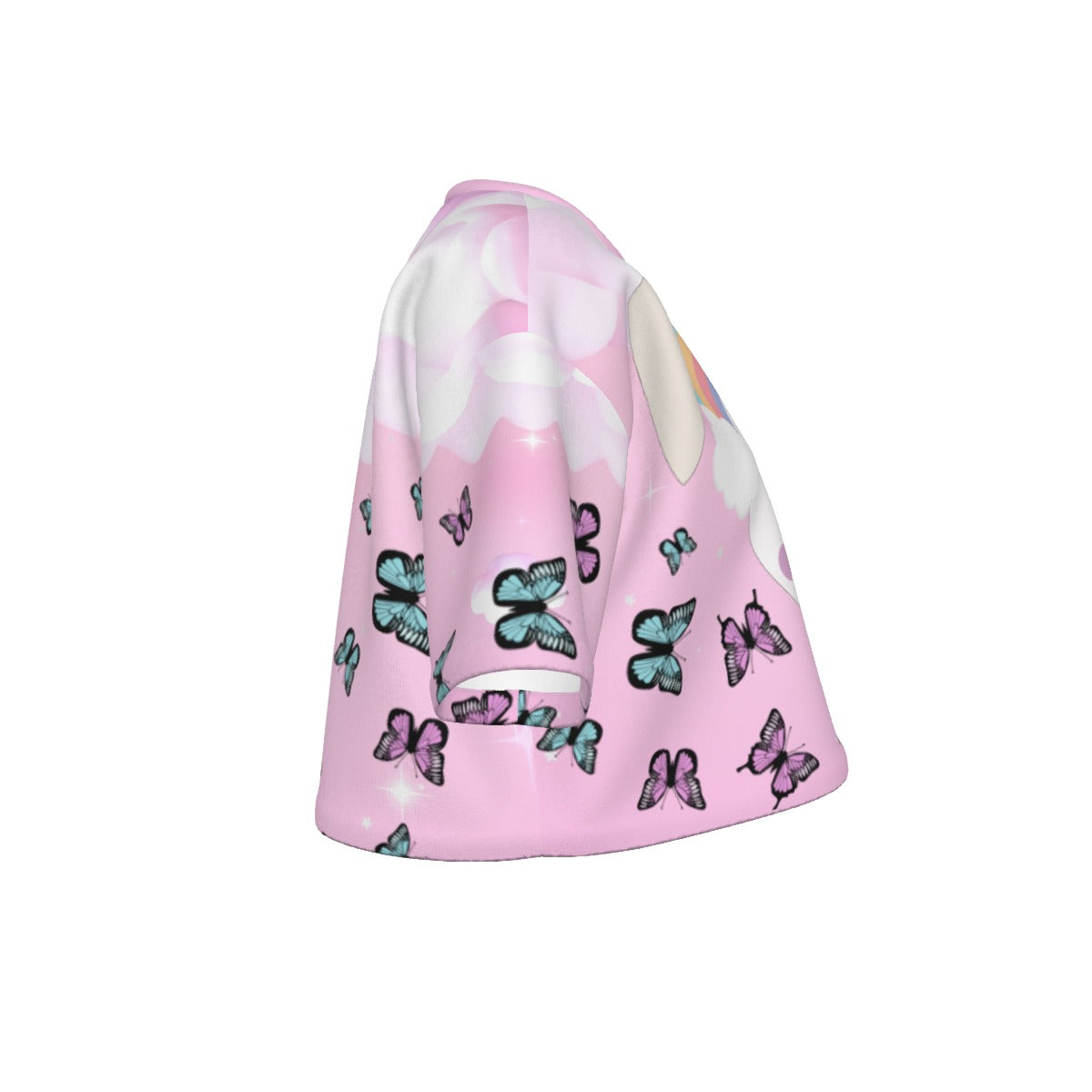 Pastel Rainbow Bunny Butterfly Crop Top | 190GSM Cotton