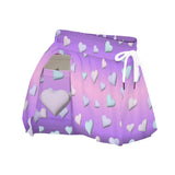 Gradient Pastel Heart Skort – Women’s Kawaii Sports Skirt with Pockets