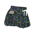 Neon Cat Print Skorts with Pockets - Kawaii Heaven Women's Sport Skirts