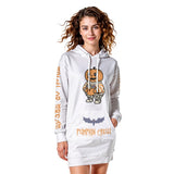 Kawaii Heaven Women's Heavy Fleece Long Hoodie with Halloween Pumpkin Print