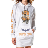 Kawaii Heaven Women's Heavy Fleece Long Hoodie with Halloween Pumpkin Print