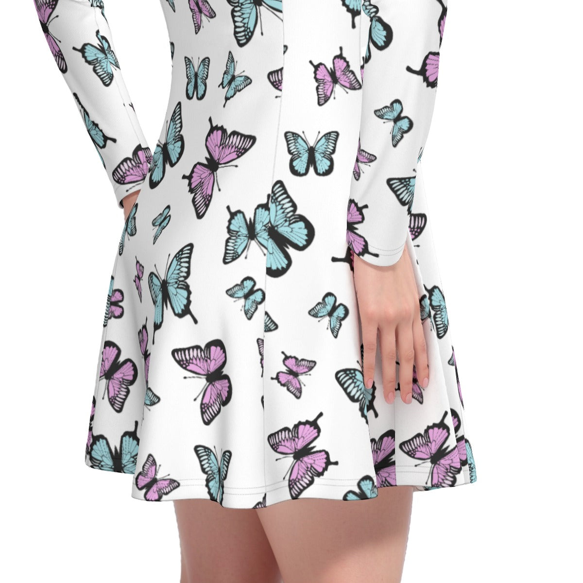 Kawaii Heaven Women's Irish Butterfly Dream Long Sleeve Skater Dress