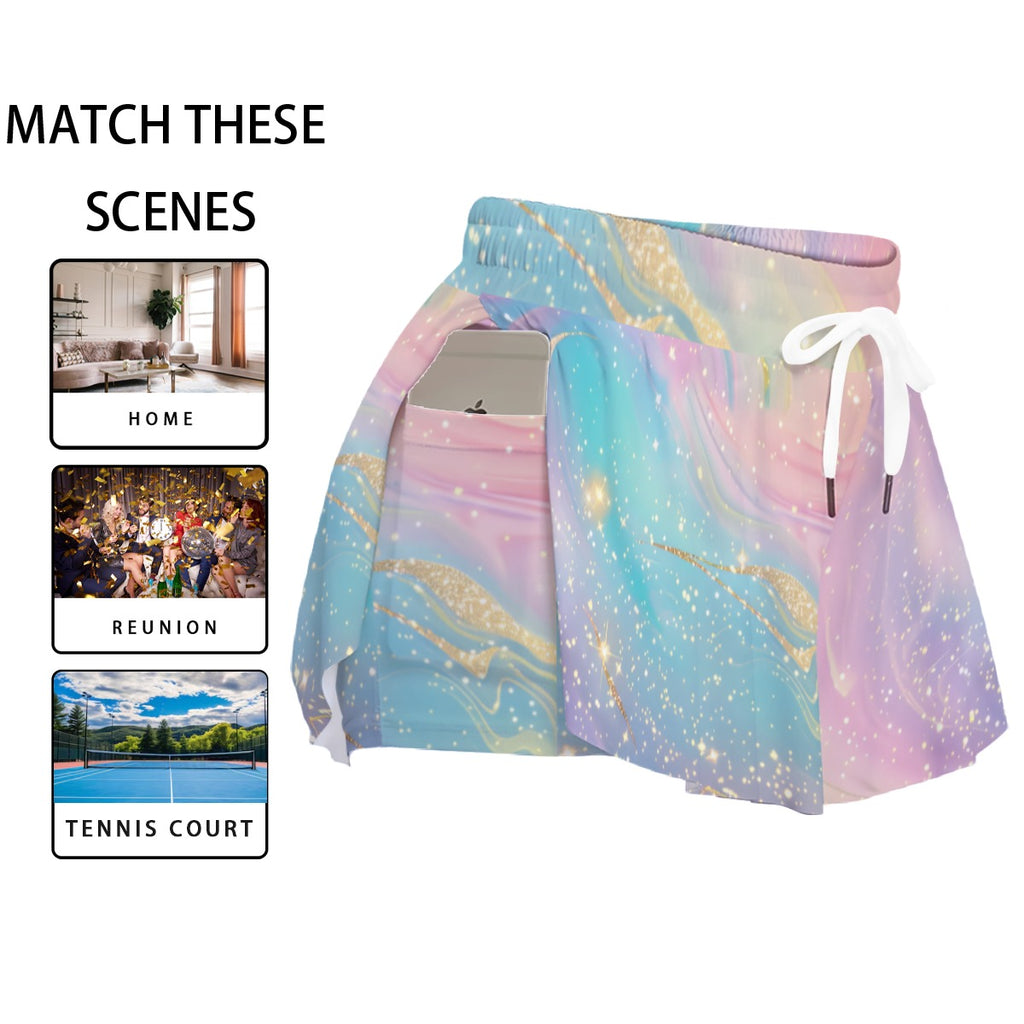 Pastel Marble Athletic Skort