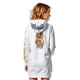 Kawaii Heaven Women's Heavy Fleece Long Hoodie with Halloween Pumpkin Print