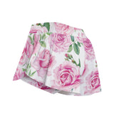 Floral Rose Skort – Pink High Waisted Skirt Shorts with Pockets