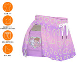 Pastel Heart Skort with Unicorn and Girl Print – Kawaii Women’s Sports Skirt