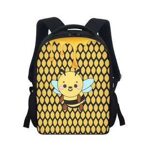 Cute Bee Toddler Backpack - Kids Honeycomb Backpack For Preschool, Adjustable Chest Strap, Lightweight