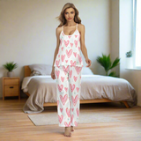 Kawaii Heaven Women's Heart Print Cami Pajamas Set | Soft Comfortable Sleepwear