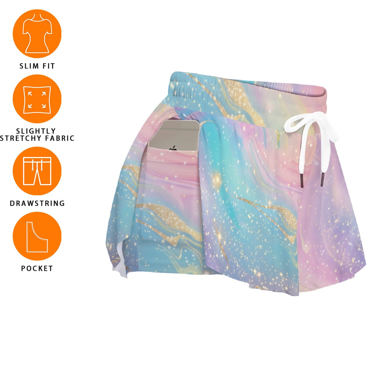 Pastel Marble Athletic Skort