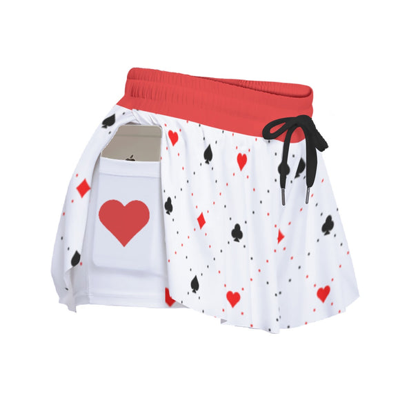 Women's Sport Skorts with Pocket - Ace of Hearts Design | Kawaii Heaven
