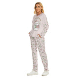Cute Bunny Loungewear Set – Cozy Long Sleeve Top & Heart Print Pants