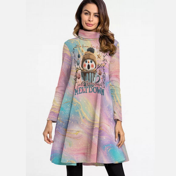 Funny Snowman Winter Dress Cozy Pastel High Neck Long Sleeve Outfit Kawaii Heaven Funny Snowman Winter Dress Cozy Pastel High Neck Long Sleeve Outfit Kawaii Heaven