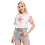 Kawaii Heaven Women's Classic Cropped T-shirt - 190GSM Cotton Crop Top with Navel