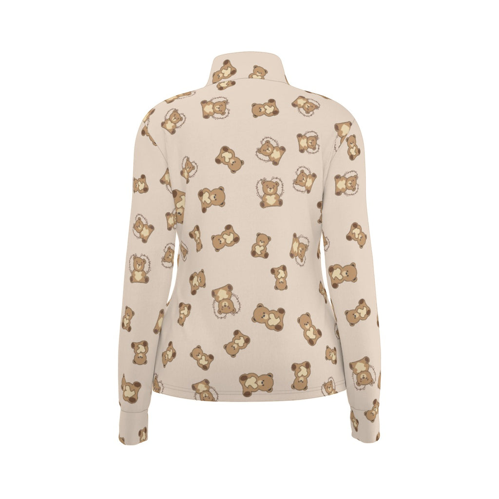 Women’s Zip-Up Jacket with Thumbholes – Fitted Stretch Jacket