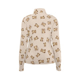 Women’s Zip-Up Jacket with Thumbholes – Fitted Stretch Jacket