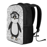 Kawaii Penguin Floral Print Backpack - Large Capacity & Wear-Resistant for Students