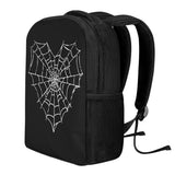 Kawaii Heaven Heart-Shaped Spider Web Print Student Backpack - Large Capacity & Wear-Resistant