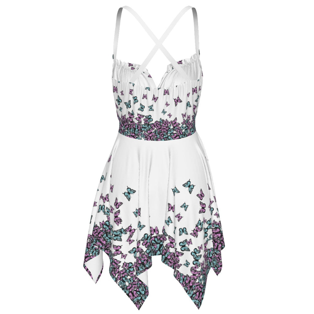 Butterfly Handkerchief Dress – Fairycore Spaghetti Strap Summer Dress