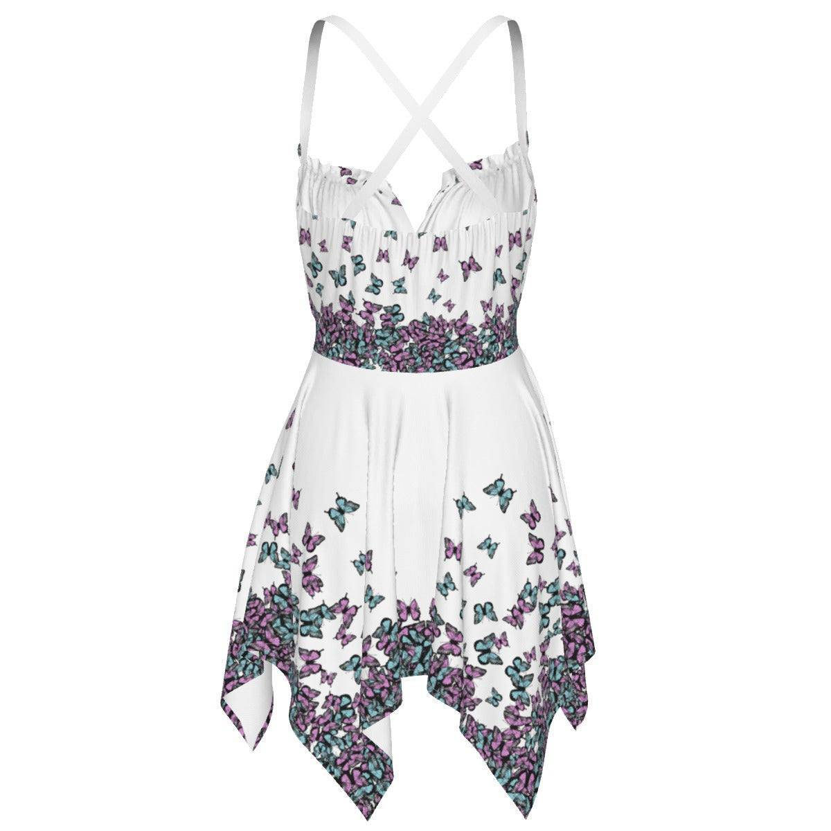 Butterfly Handkerchief Dress – Fairycore Spaghetti Strap Summer Dress