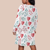 Heart & Leaf Long Sleeve Dress – Relaxed Fit Casual Tunic (Plus Size)