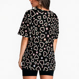 Black Heart and Star Women’s T-Shirt – Relaxed Casual Top