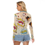 Kawaii Heaven Women's Long Sleeve Mesh T-Shirt - Sexy Comic Graphic Print