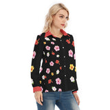 Floral Button Shirt – Black Flower Loose Fit Blouse