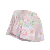Pink Floral Sports Skort – Women’s Rose Print Active Skirt with Shorts