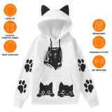 Cat Ear Hoodie – Cute Graphic Scuba Hoodie with Kangaroo Pocket