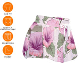 Hibiscus Floral Skort – Pink Tropical Skirt Shorts with Pockets