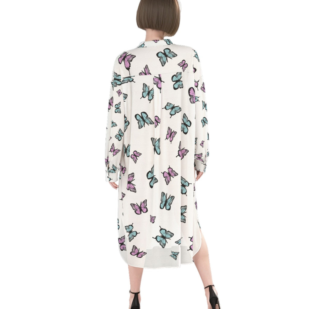 Pastel Butterfly Maxi Shirt Dress | Kawaii Heaven