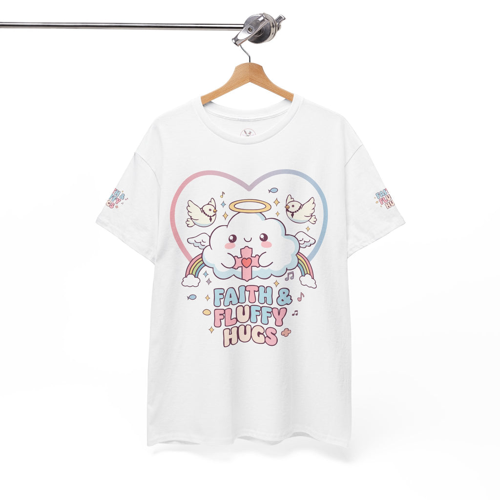 Kawaii Christian T-Shirt - Angel Cloud Rainbow Tee- Religious Graphic Top