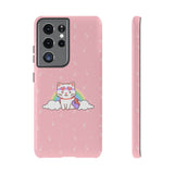 Kawaii Cat Rainbow Tough Cases, Cute Kitty Phone Cover, Protective Phone Case, Adorable Cat Lover Gift, Fun Rainbow Cat Phone Accessories