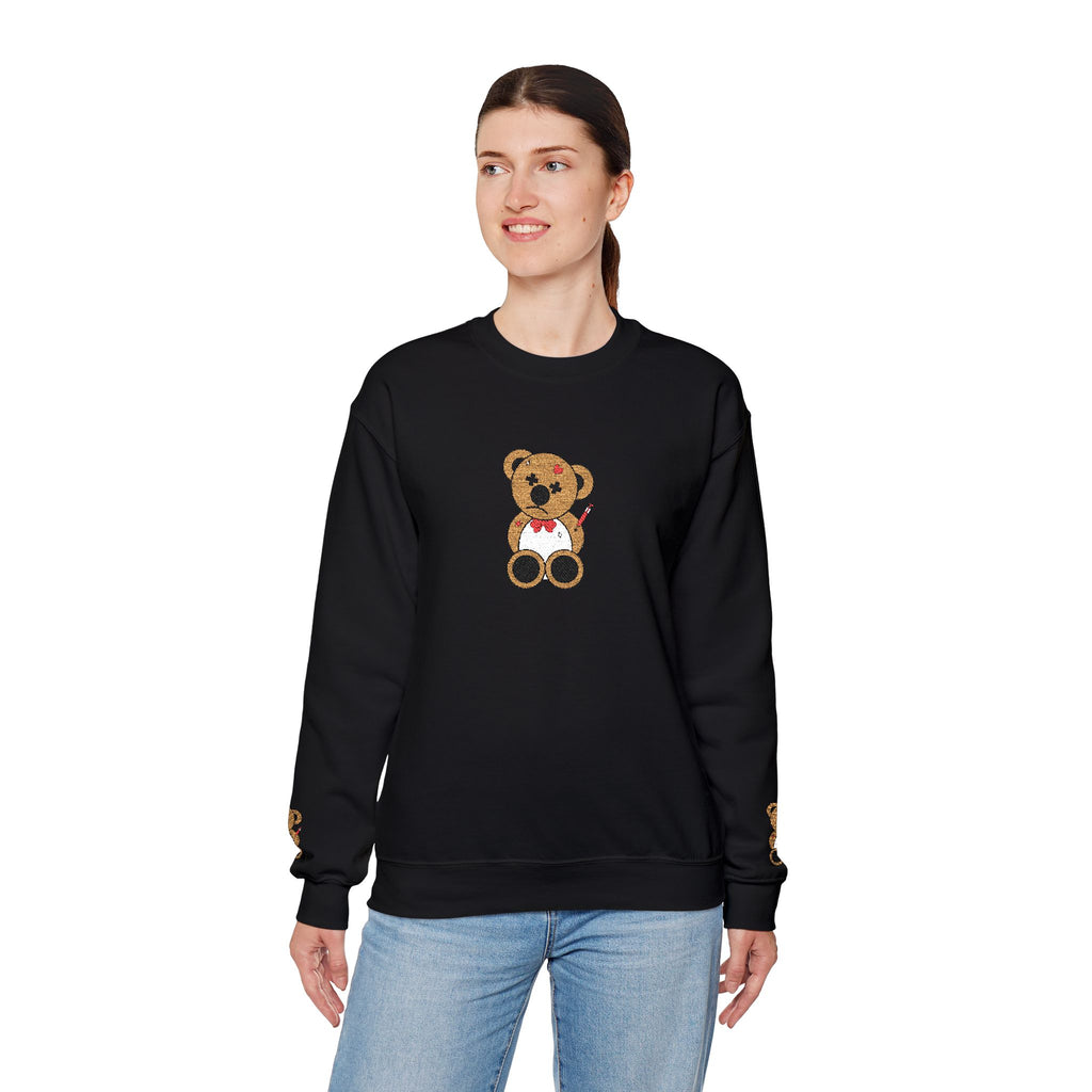 Embroidered Little Teddy Bear Crewneck Sweatshirt