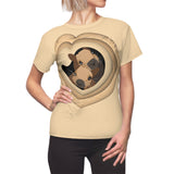 Squirrels in tree heart Women's Cut & Sew Tee - Nature Lover Tshirt, Cute Animal Shirt, Woodland Graphic Tee, Spring Fashion