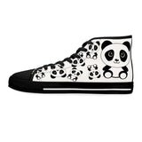 Kawaii Pandas High Tops, Cute Panda Shoes, Women's Fashion Sneakers, Animal Lover Gift, Fun Panda Design Footwear