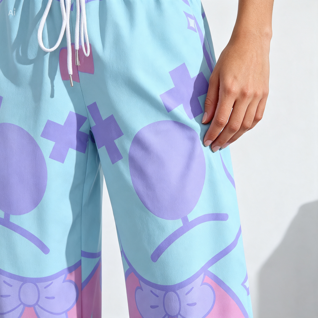 Pastel Gamer Wide-Leg Pants | 290GSM