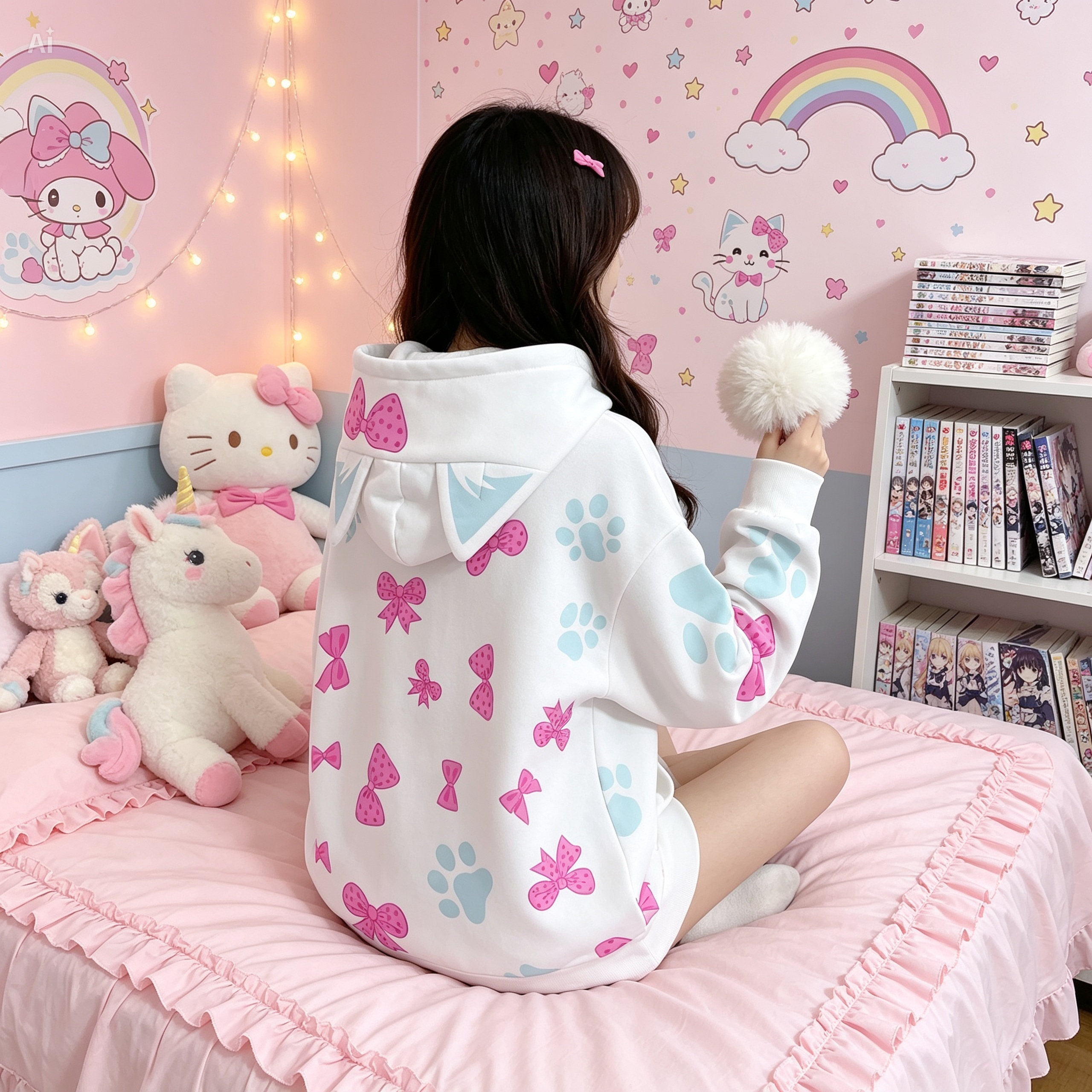 Kawaii Cat Ear Hoodie – Cute Pastel Kitty Hoodie