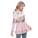 Floral Heap Neck Tunic Blouse – Long Sleeve Slim Fit Top for Women