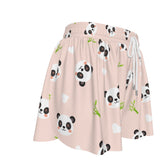 Kawaii Panda Print Sport Skort with Pockets for Women