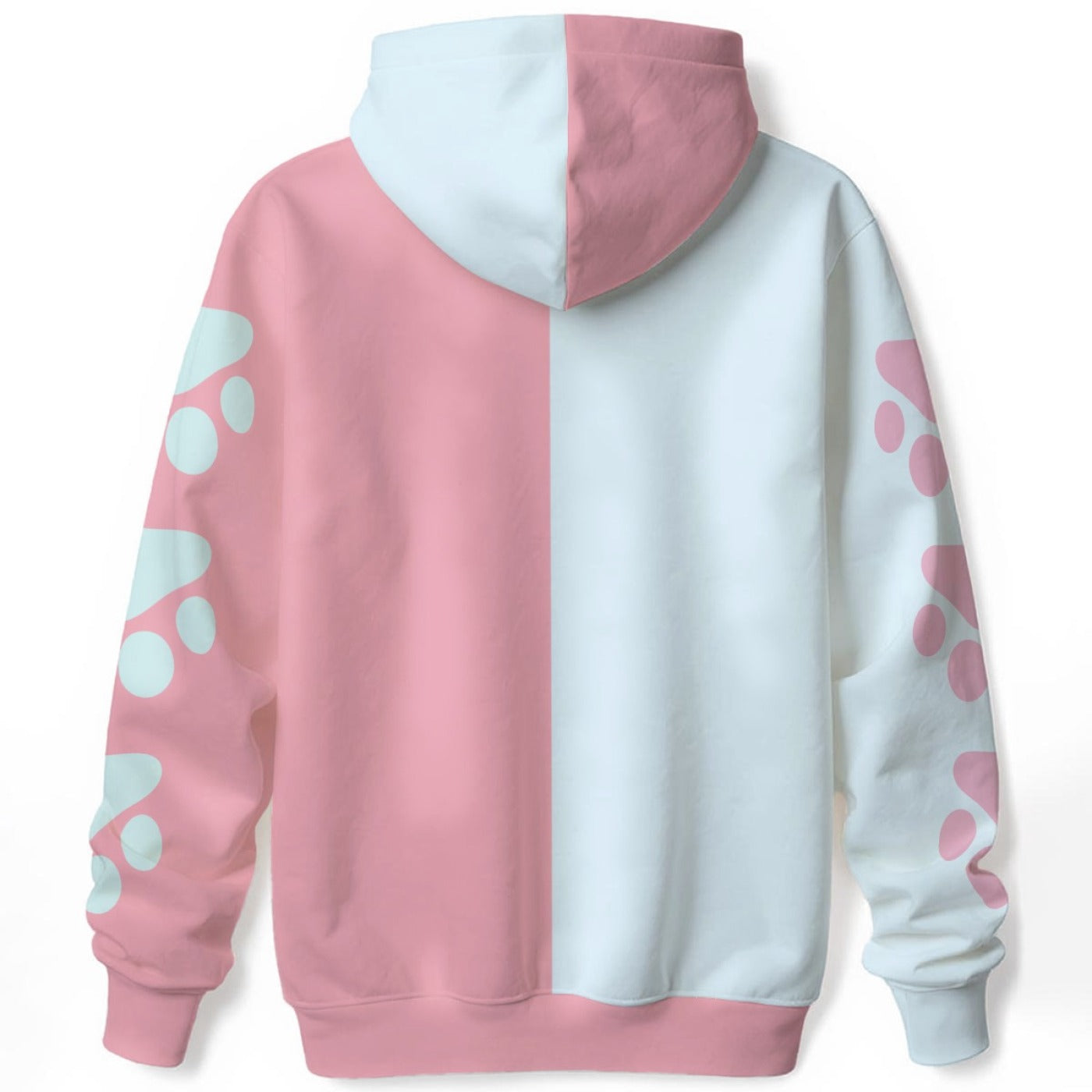 Pastel Cat Hoodie with Paw Prints – Cozy Colorblock Hoodie | 310GSM Cotton