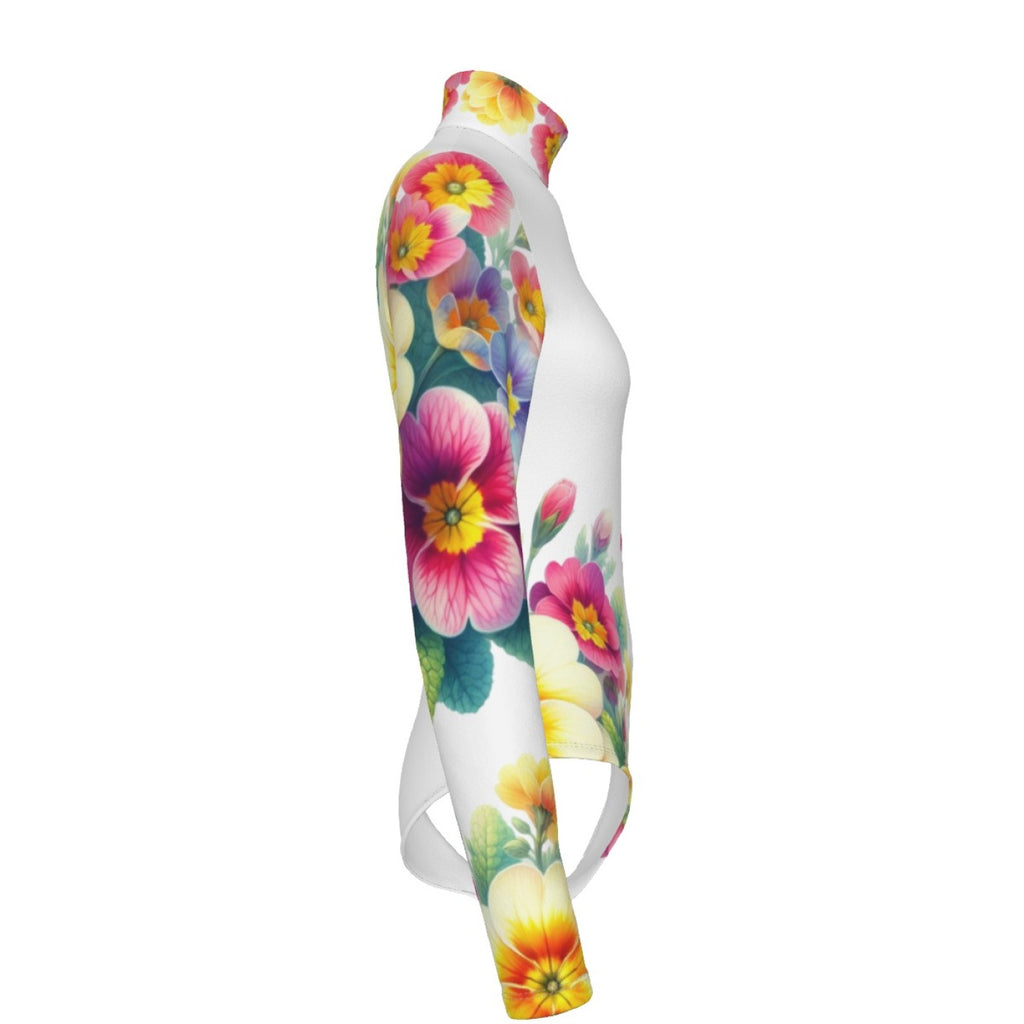 Colorful Floral Turtleneck Bodysuit