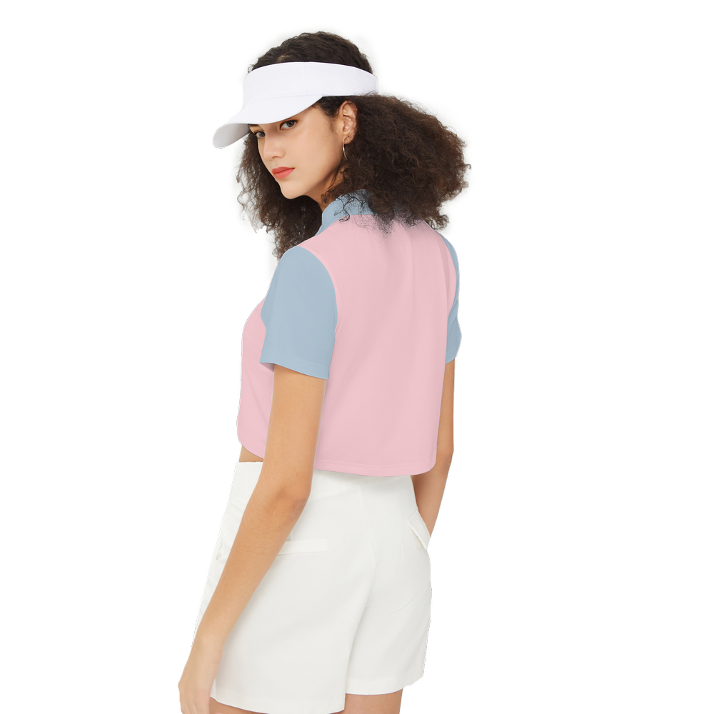 Cute Koala bear Short-Sleeve Crop Polo Shirt-Heavyweight 225g