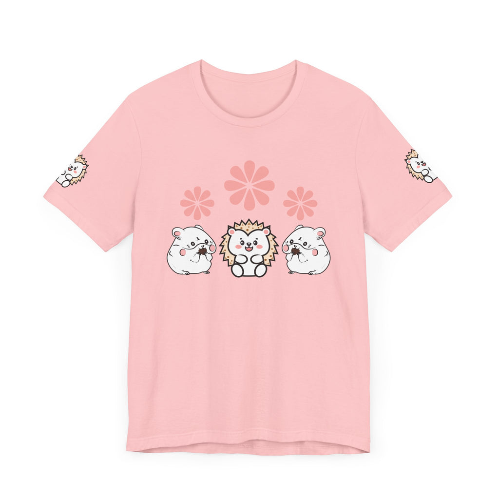 Cute Animal Tee - Hedgehog & Hamster Shirt - Happy Critter Top
