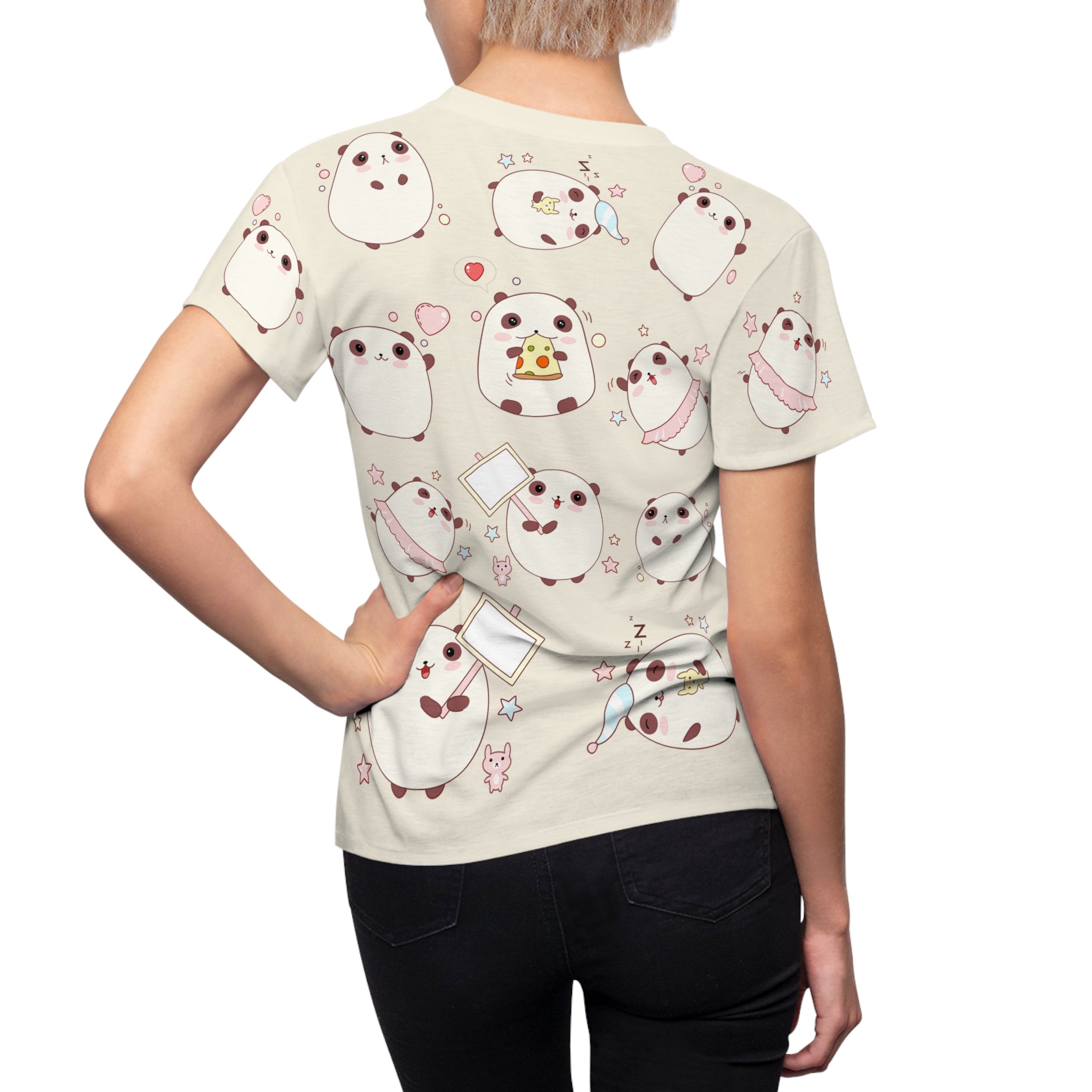 Happy Cute Bears Women's Tee, Fun Animal Print Top, Adorable Graphic Tee, Gift for Her, Bear Lover Clothing