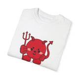 Kawaii Devil Shirt, Cute Demon Garment-Dyed T-shirt, Pastel Grunge Top, Harajuku Inspired Clothing