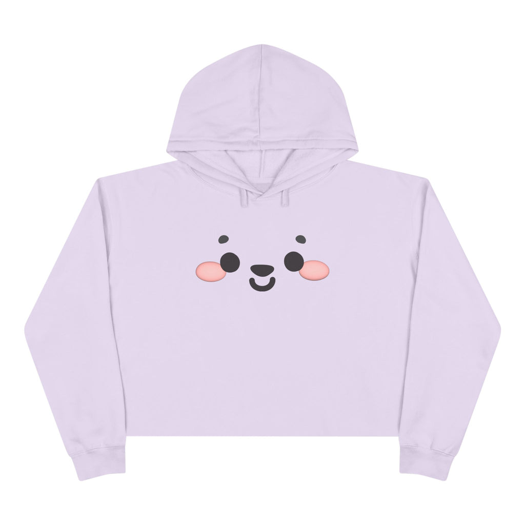 Kawaii Face Crop Hoodie - Cute Anime Sweatshirt, Japanese Style Pullover, Harajuku Fashion Jumper, Graphic Print Cropped Hoody, Pastel Anime